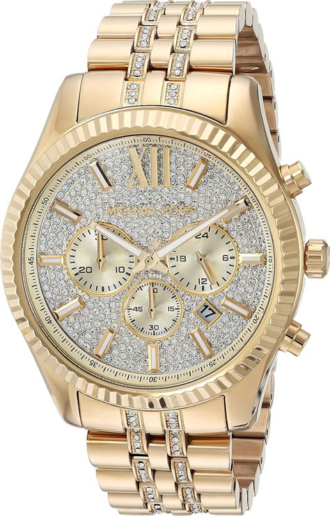 michael kors gold watch with diamond for men|michael kors black diamond watch.